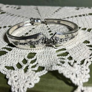 Artisan Bracelet Upcycled Vintage Spoon Silverplate Flatware Magnetic Clasp